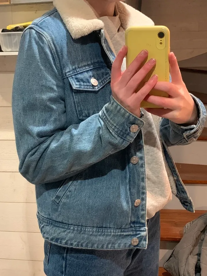 Veste moumoute en jean