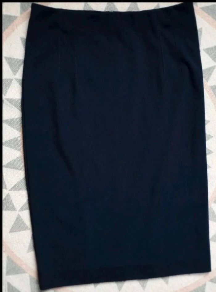 Jupe  mi-longue  Marine - Viscose  Nylon -  L  - Parfait  État - photo numéro 5