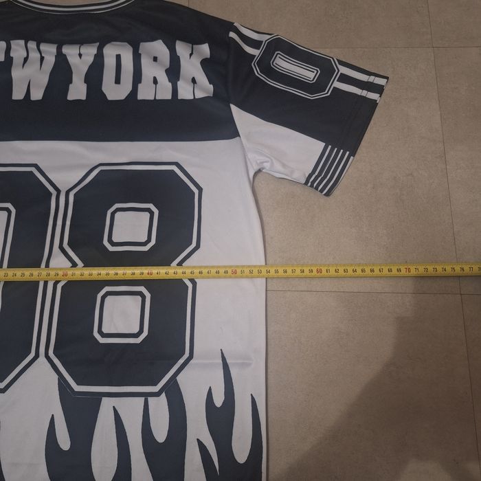 Maillot NYC Flammes Noires 🇨🇵 Y2K Rétro Graphic 90s-2000s - Taille 🇨🇵 Streetwear Unisexe Oversize - photo numéro 3