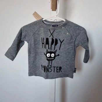 T shirt monster, taille 6 mois, kiabi
