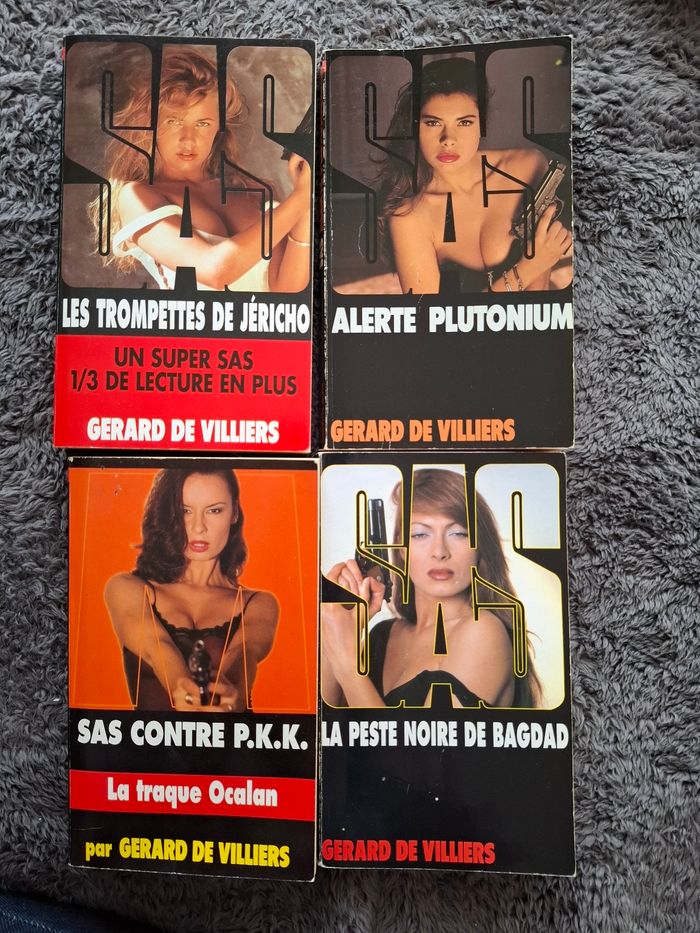 Lot de 4 romans policiers de Gérard De Villiers en bon état