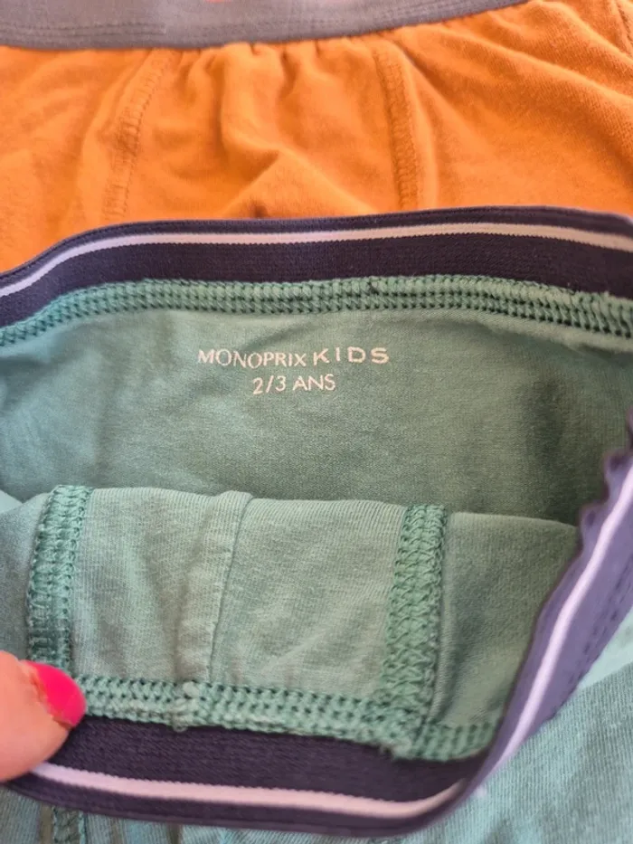 Lot de 2 caleçons vert et rouille - photo numéro 2