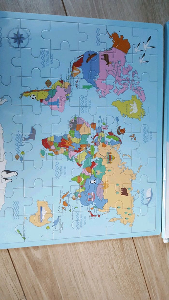 puzzle le tour du monde en bois neuf - photo numéro 2