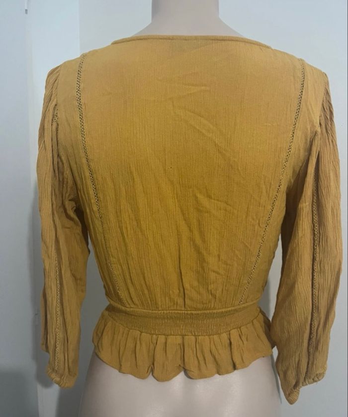 Blouse jaune moutarde manche longue - photo numéro 3