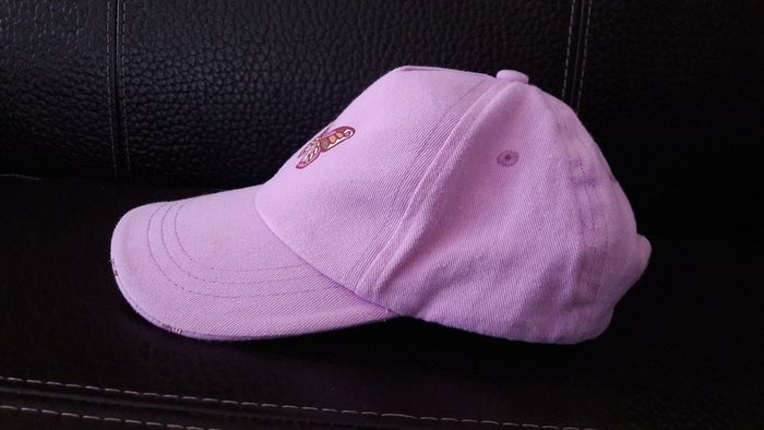 Casquette , violet clair, motif papillon , tour de tête 52cm - photo numéro 2