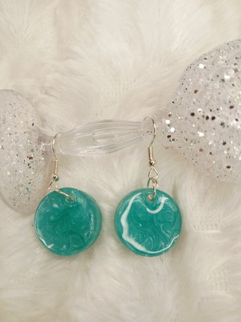 Boucles d'oreilles rondes turquoise 