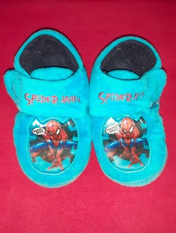 Chaussons garçon turquoise Spider Man