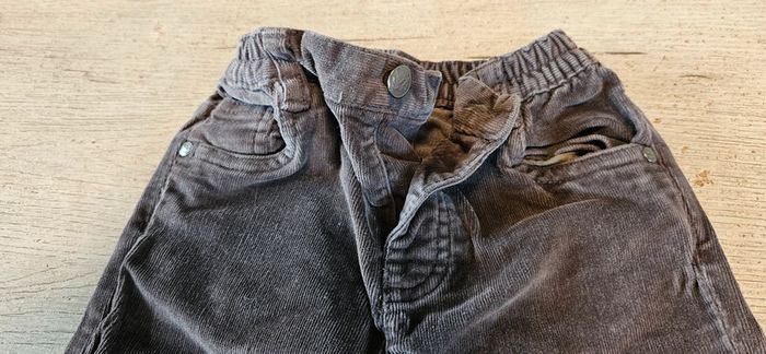 Pantalon en velour brun foncé, cotellé, Grain de Blé, 18 mois, nickel - photo numéro 5