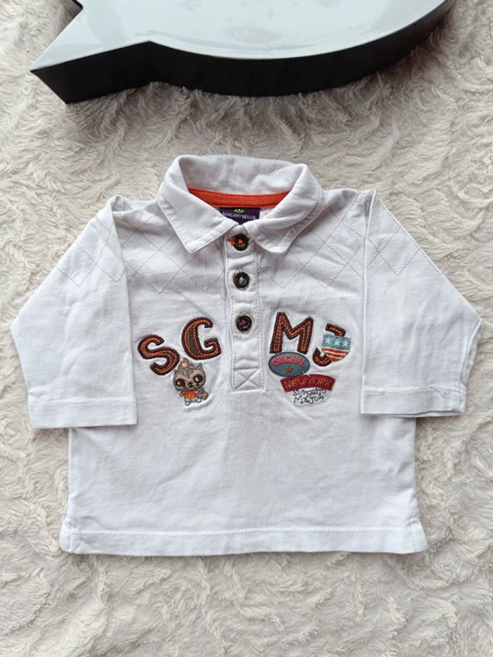 Polo chemise manches longues Garçon 1 mois Sergent major 100% coton - photo numéro 2