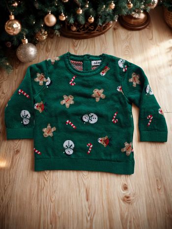 Pull de noël vert Motifs noël Gémo 6 mois