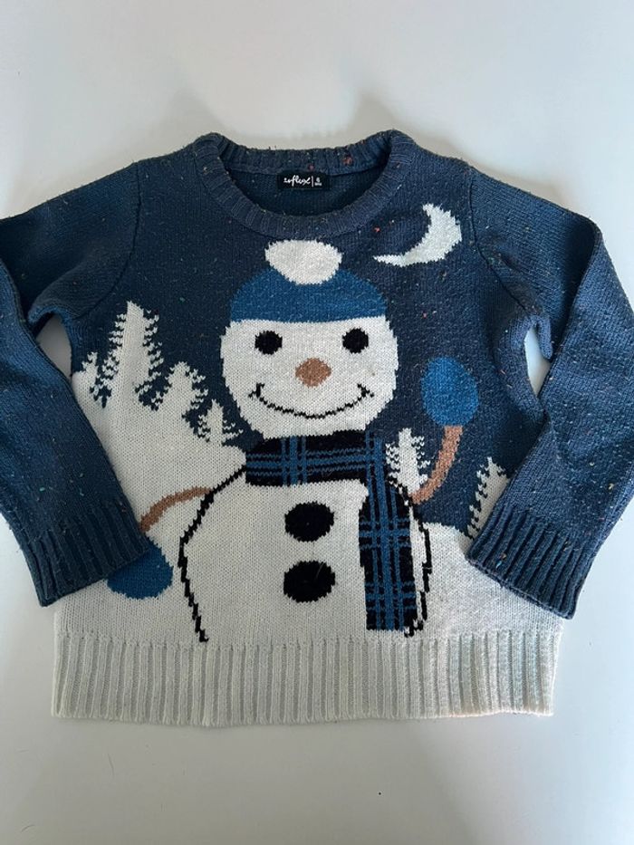Pull hiver bonhomme de neige 6 ans