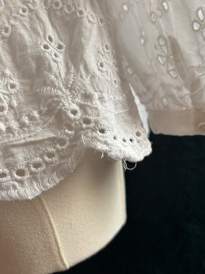 Blouse bohème brodée Zara M – style romantique vintage coton léger - photo numéro 6
