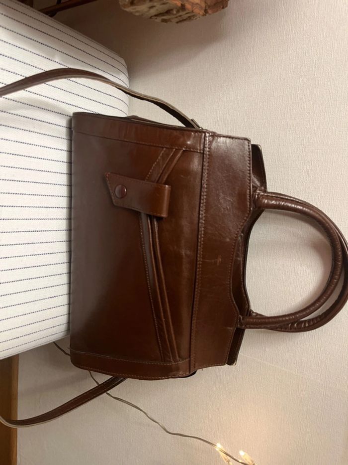 Sac à main à bandoulière Marron - photo numéro 3