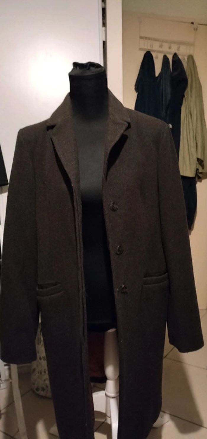 Manteau  Promod marron neuf jamais porté en 75%laine taille 42 - photo numéro 2