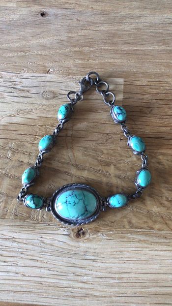 Bracelet argent et turquoise