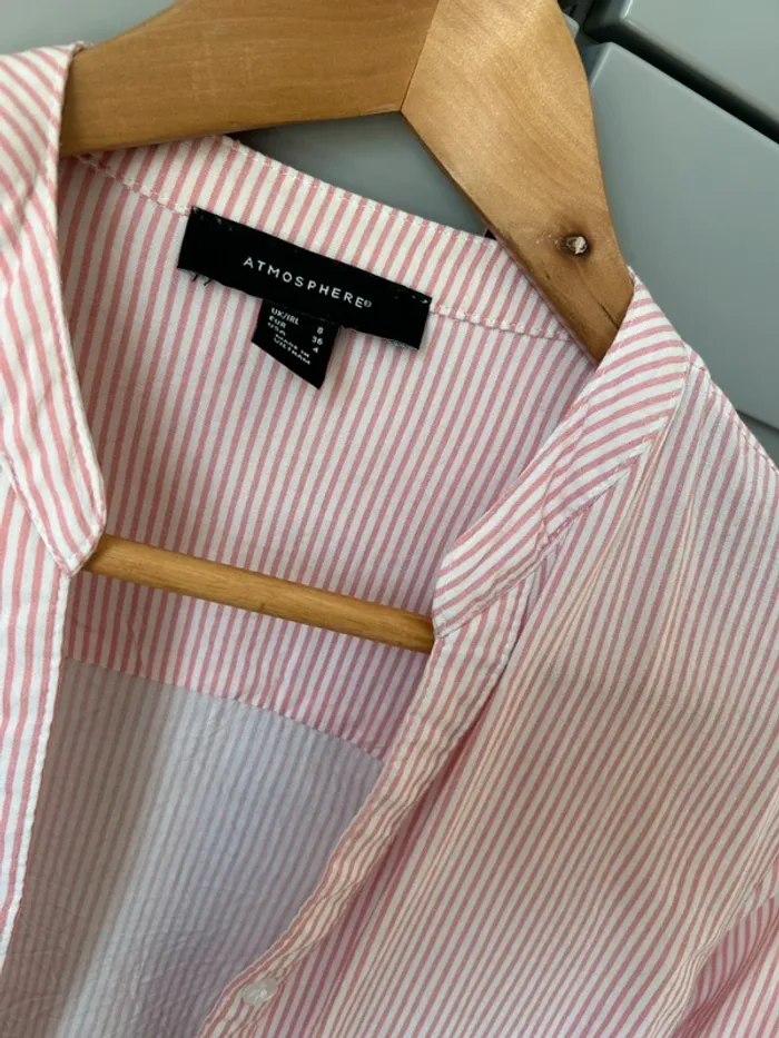 Chemise rayures blanches et rose - photo numéro 2