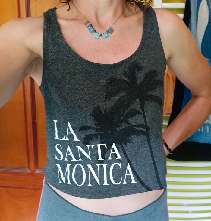 Débardeur femme gris croq top