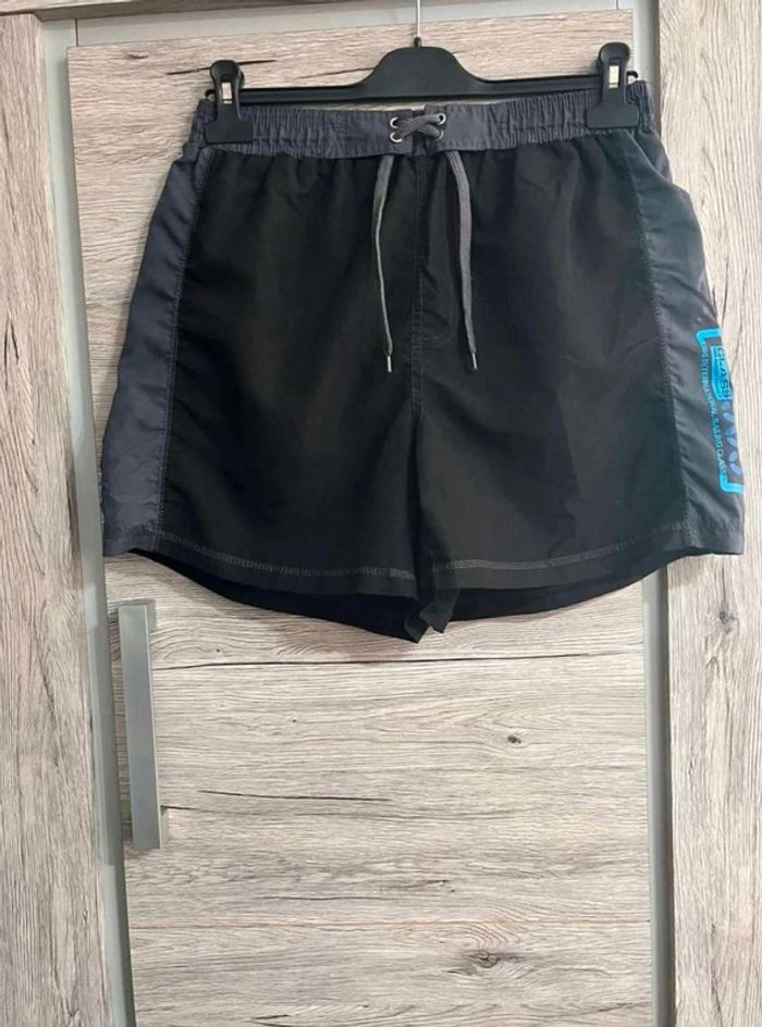 Short de bain homme L noir gris bleu neuf