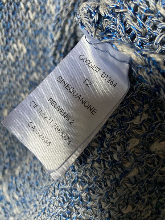 Gilet croisé chiné bleu blanc gris taille 2 Sinéquanone - photo numéro 4