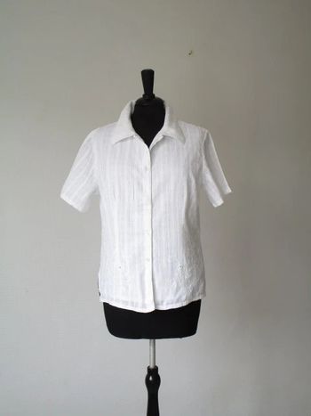 Chemise blanche brodée Jac Jac 38 TBE