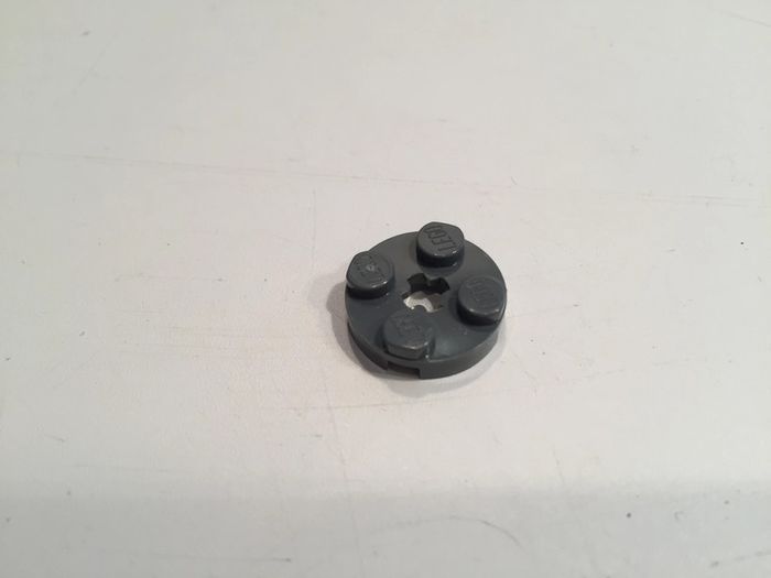 lot x2 Plaque Ronde gris bleuté foncé 2x2 avec Trou d'Axe 4032 pièce détachée Lego #A14 - photo numéro 3