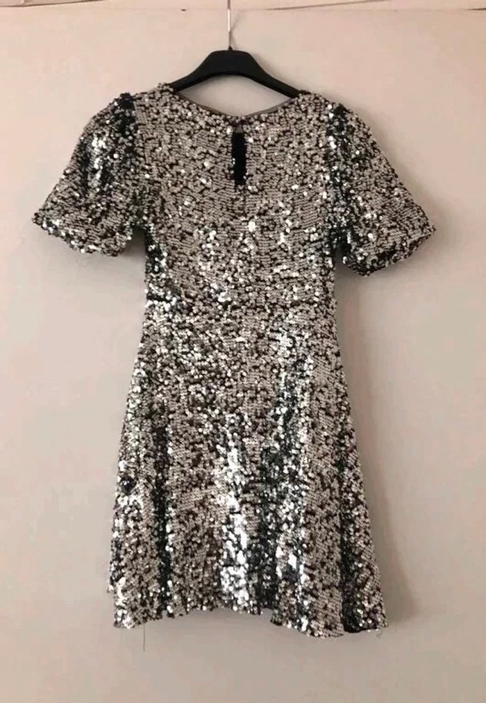 Robe de soirée argent sequin Zara - photo numéro 2