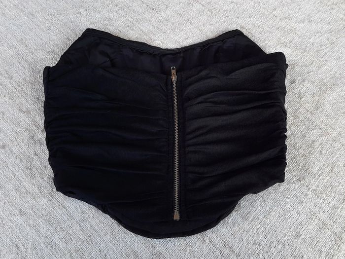 Bustier neuf noir drapé, XS - photo numéro 2