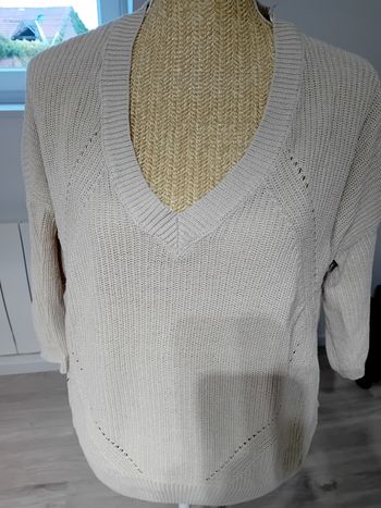 Pull beige manche courte