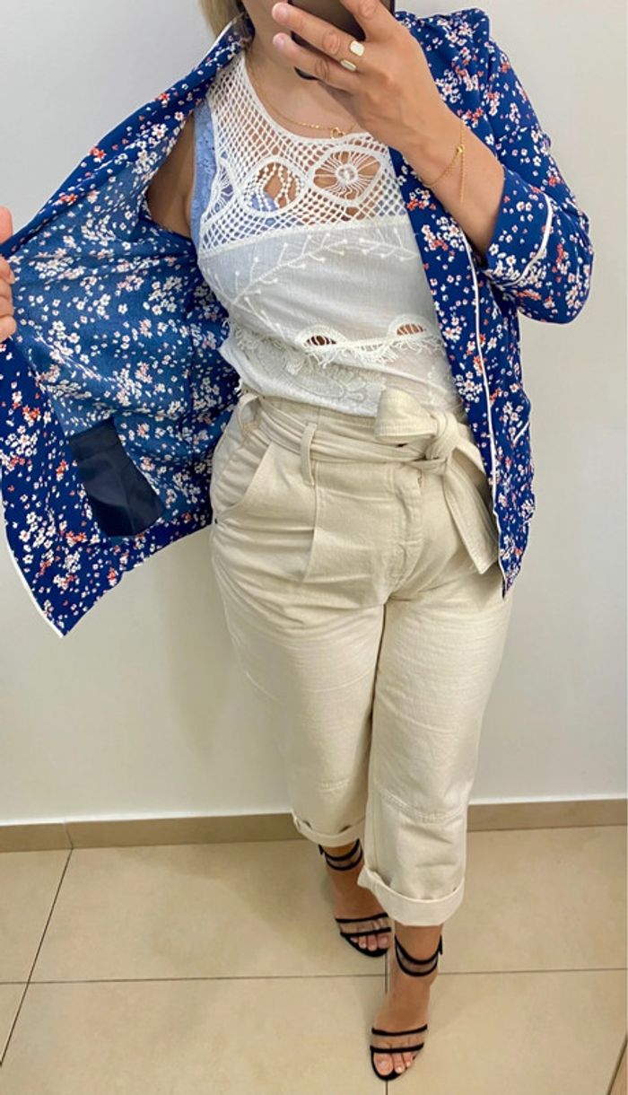 Veste kookaï fleurie légère taille 38-40 - photo numéro 4