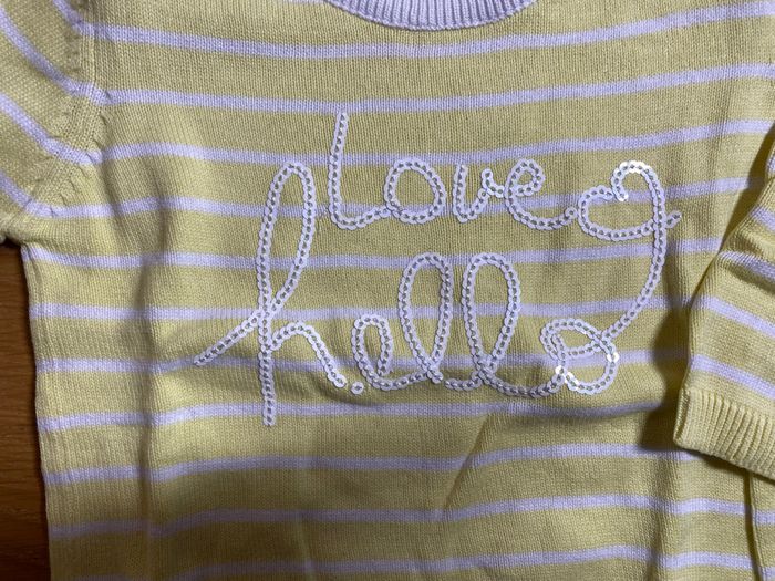 Vertbaudet Pull rayé jaune et blanc Taille 9 mois - photo numéro 4