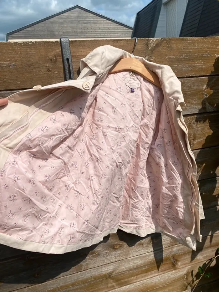 Veste imperméable trench beige rose fille sergent major 8 ans manteau coat parka - photo numéro 8