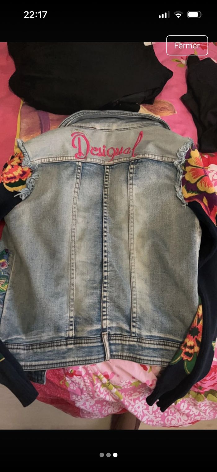 Veste jean et manches laine desigual - photo numéro 3