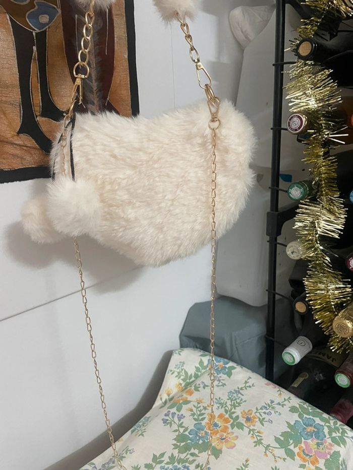 Sac à main élégant en fourrure synthétique avec poignée supérieure et bandoulière - photo numéro 7