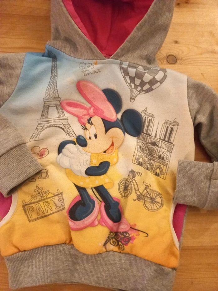 Beau sweat bébé fille Minnie a Paris coloré taille unique 12 a 24 mois - photo numéro 2