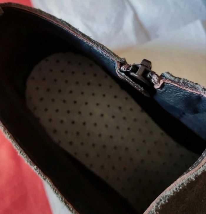 Bottines femme cuir kaki taille 39 - photo numéro 3