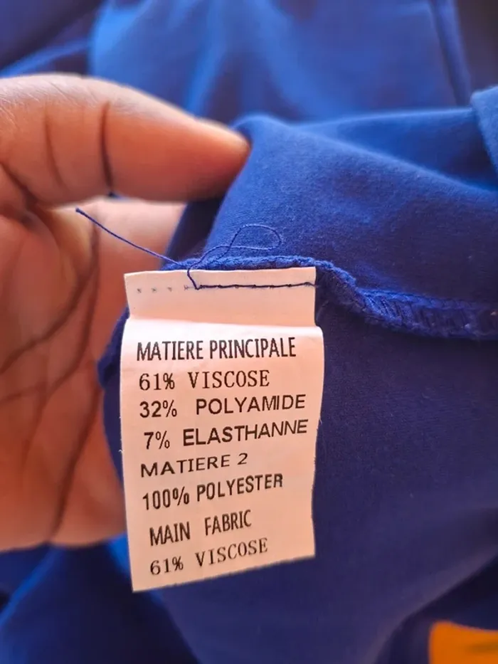 Robe/tunique droite bleue brodée perles Capsule - neuve - taille 40 - photo numéro 5