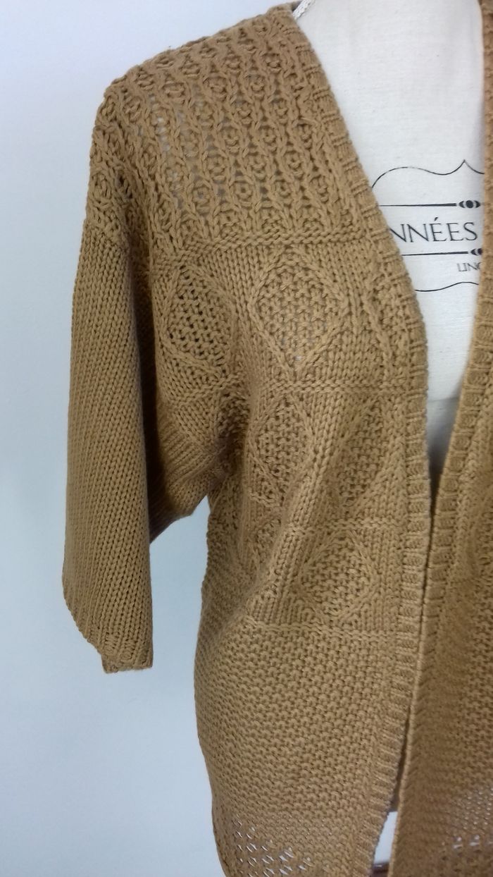 Gilet camel maille fantaisie - Kiabi - T. L/XL - photo numéro 5