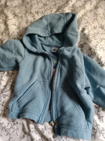 Veste à capuche Petit Bateau bleue zippée 74cm