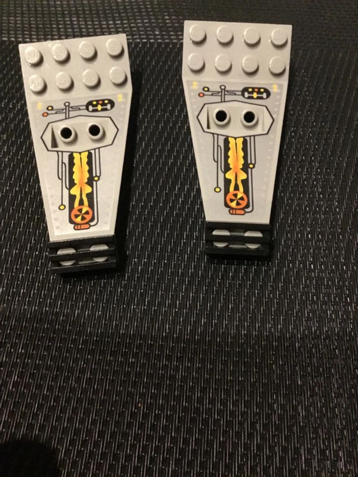 Lego Espace lot 2 ailes vaisseau pièces de rechange 6836 6915 gris clair - photo numéro 2