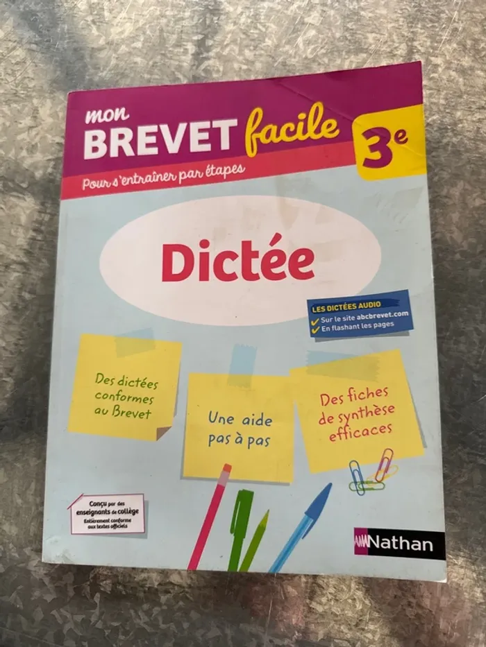 Livre mon brevet facile pour s’entraîner par étape, dicté troisième