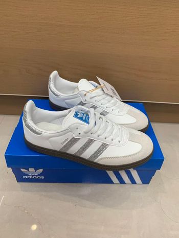 adidas Originals SAMBA OG (Blanc, Marron, Argent) - Photo réelle   38