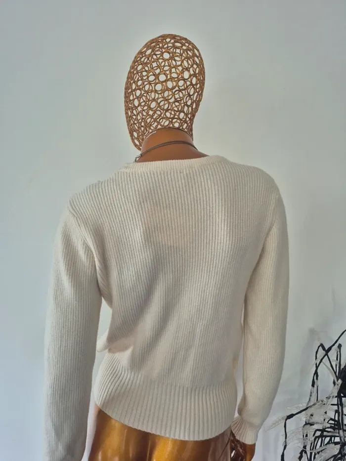 Pull Crème Femme Taille S/M - photo numéro 2