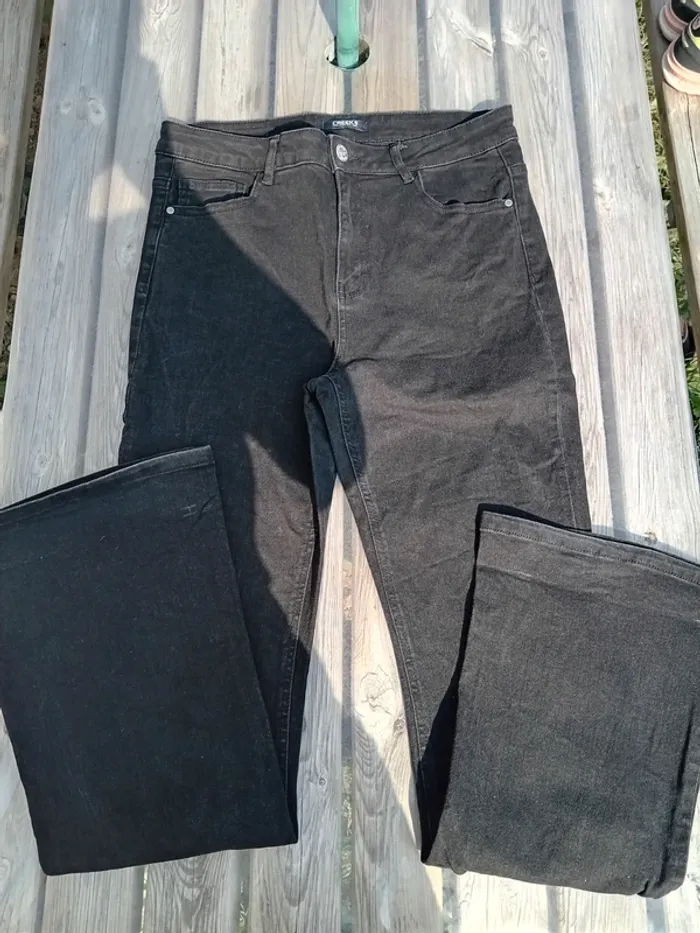 Jean noir creeks taille 40 elastane pattes d'éléphants