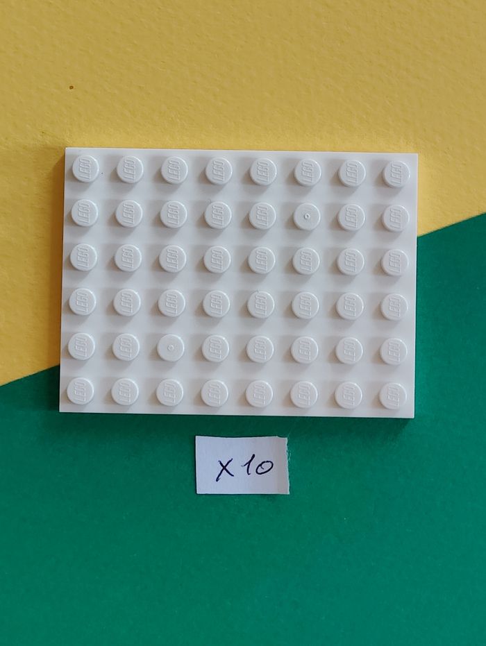 10 plaques 6x8 blanches LEGO - Etat neuf 🌟 - Envoi rapide 🚚💨