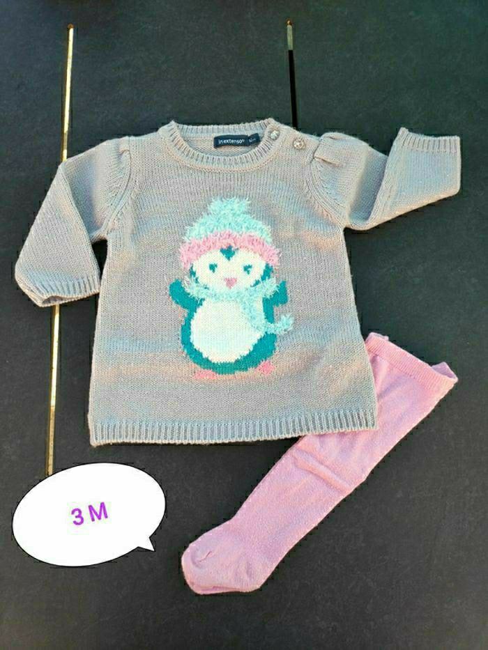 Robe pull et collant In Extenso 3 mois
