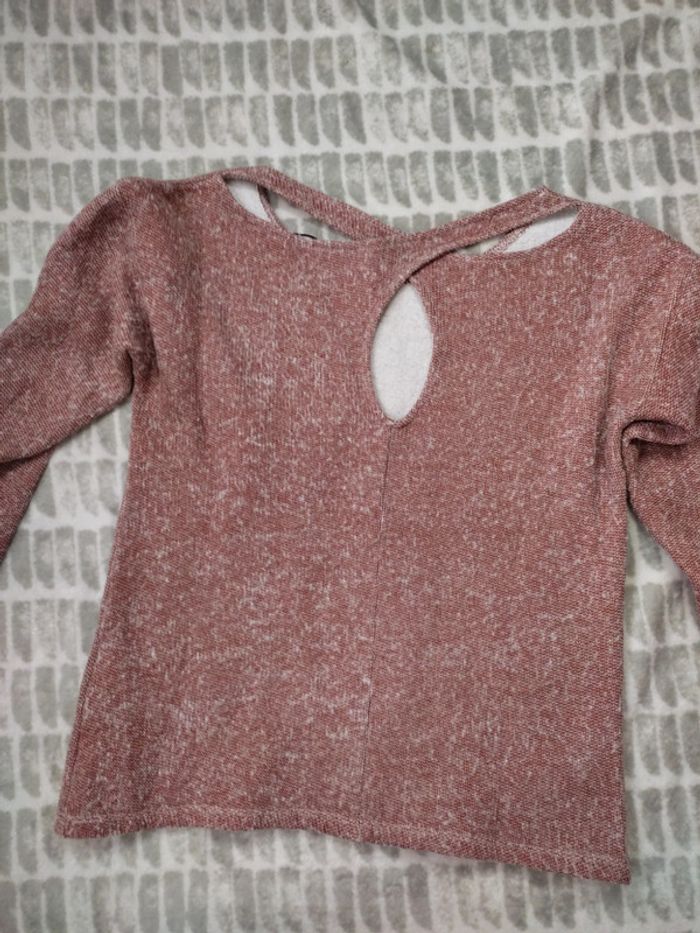 Pull manches 3/4 noeud dos ouvert style rétro vintage Naf Naf taille S 36 - photo numéro 5