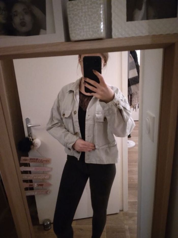 Veste en jean Zara vert d'eau