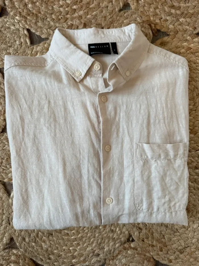 Chemise en lain beige - asos - taille S