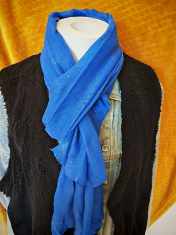 Écharpe paillettes - Bleu Royal
