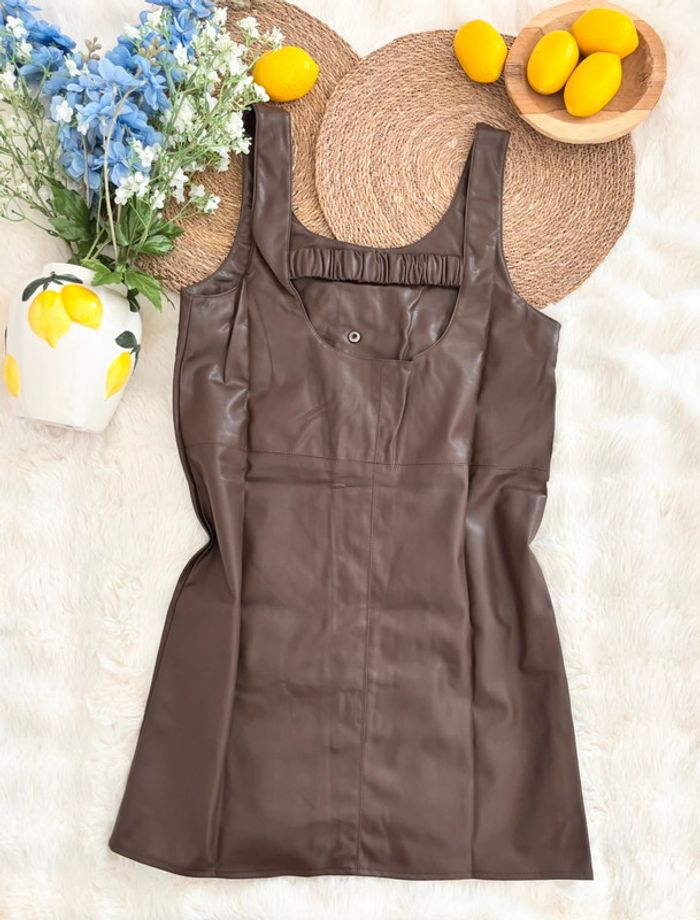 Robe marron en similicuir Molly Bracken taille M - photo numéro 4